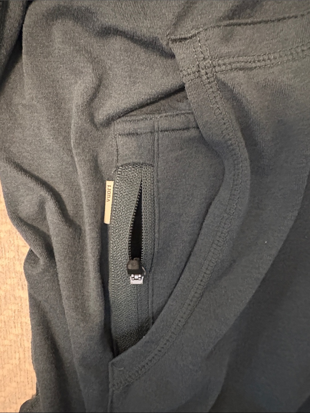 Vuori Women's Halo Zip Hoodie in Dark Teal - Picture 3 of 4